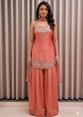 Peach sharara set 4
