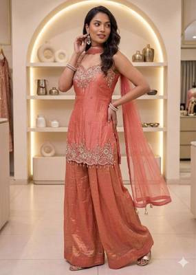 Peach sharara set 1