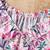 White & pink floral print cotton fabric fit & flare casual girls dress