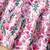 White & pink floral print cotton fabric fit & flare casual girls dress