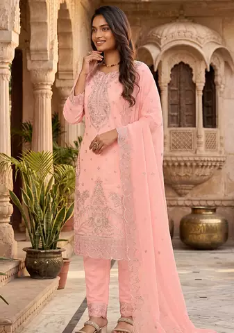 Womens silk with heavy embroiedery with sequence work kurta set