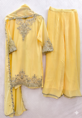 Womens new georgette silk with heavy embroiedery with sequence work kurta set 3