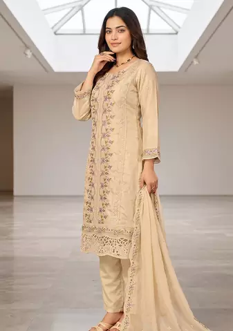 Womens silk with heavy embroiedery with sequence work kurta set