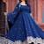 Navy Blue Color Thread With Sequence Work Faux Georgette Gown Bottom Set