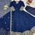Navy Blue Color Thread With Sequence Work Faux Georgette Gown Bottom Set