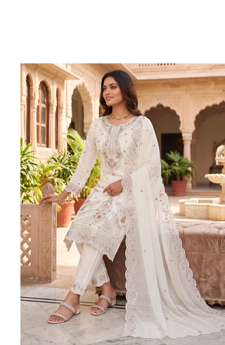 Womens silk with heavy embroiedery with sequence work kurta set 2