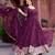 Plum Color Thread With Sequence Work Faux Georgette Gown Bottom Set