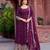 Plum Color Thread With Sequence Work Faux Georgette Gown Bottom Set