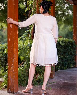 Hand work khadi cotton dress 4