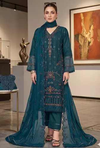 Womens new net with heavy embroiedery with sequence work kurta set