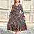 Dark green floral print cotton fabric tiered maxi casual girls dress