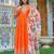 Orange Color Thread With Sequence Work Georgette Gown Bottom Set