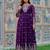 Purple Color Thread With Sequence Work Georgette Gown Bottom Set