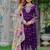 Purple Color Thread With Sequence Work Georgette Gown Bottom Set