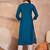 Womens blue viscose rayon emboidered kurti