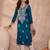 Womens blue viscose rayon emboidered kurti