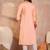 Womens peach viscose rayon emboidered kurti