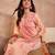 Womens peach viscose rayon emboidered kurti