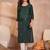 Womens green viscose rayon emboidered kurti