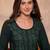 Womens green viscose rayon emboidered kurti