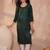 Womens green viscose rayon emboidered kurti