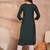 Womens green viscose rayon emboidered kurti