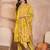 Womens silk blend ethnic motifs printed yellow kurta and trousers with dupatta
