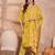 Womens silk blend ethnic motifs printed yellow kurta and trousers with dupatta