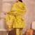 Womens silk blend ethnic motifs printed yellow kurta and trousers with dupatta