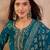 Womens silk blend ethnic motifs printed blue kurta and trousers with dupatta