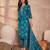 Womens silk blend ethnic motifs printed blue kurta and trousers with dupatta