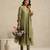 Olive green handloom mul chanderi kurta set