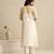 Off white handloom mul chanderi kurta set