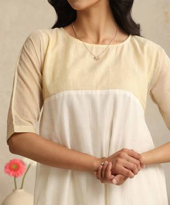 Off white handloom mul chanderi kurta set 5
