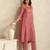 Old rose handloom mul chanderi kurta set