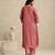 Old rose handloom mul chanderi kurta set