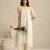 Off white handloom mul chanderi kurta set
