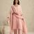 Baby pink handloom mul chanderi kurta set