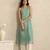 Sea green handloom mul chanderi kurta set
