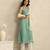 Sea green handloom mul chanderi kurta set
