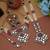 Magenta color long and choker kundan necklace set
