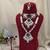 Maroon color long and choker kundan necklace set