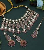 Light pink color kundan necklace set