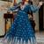 Teal Color Thread With Sequence Work Georgette Gown Bottom Set