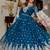 Teal Color Thread With Sequence Work Georgette Gown Bottom Set