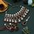 Maroon color kundan necklace set