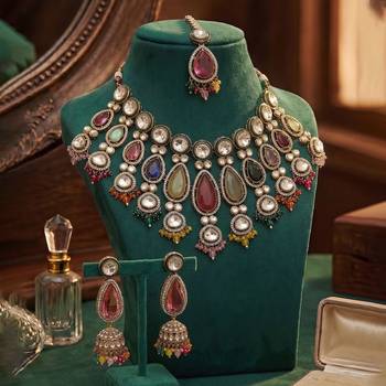 Multi color kundan necklace set 2