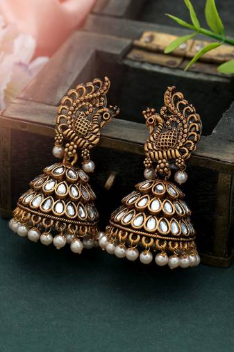 White color oxidised earrings