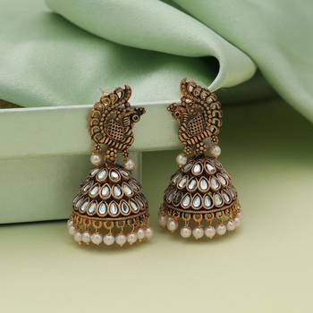 White color oxidised earrings 2