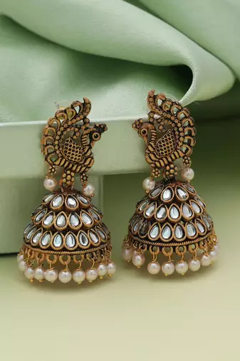 White color oxidised earrings